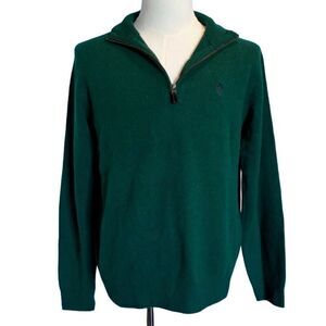 NWT POLO Ralph Lauren Wool Alpaca Pullover Zip Neck Sweater Rich Green S $168.00